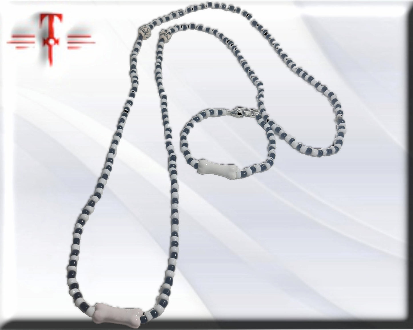 Egguns Halskette – Egungun + passendes Armband, Santeria Palo Mayombe, Voodoo
