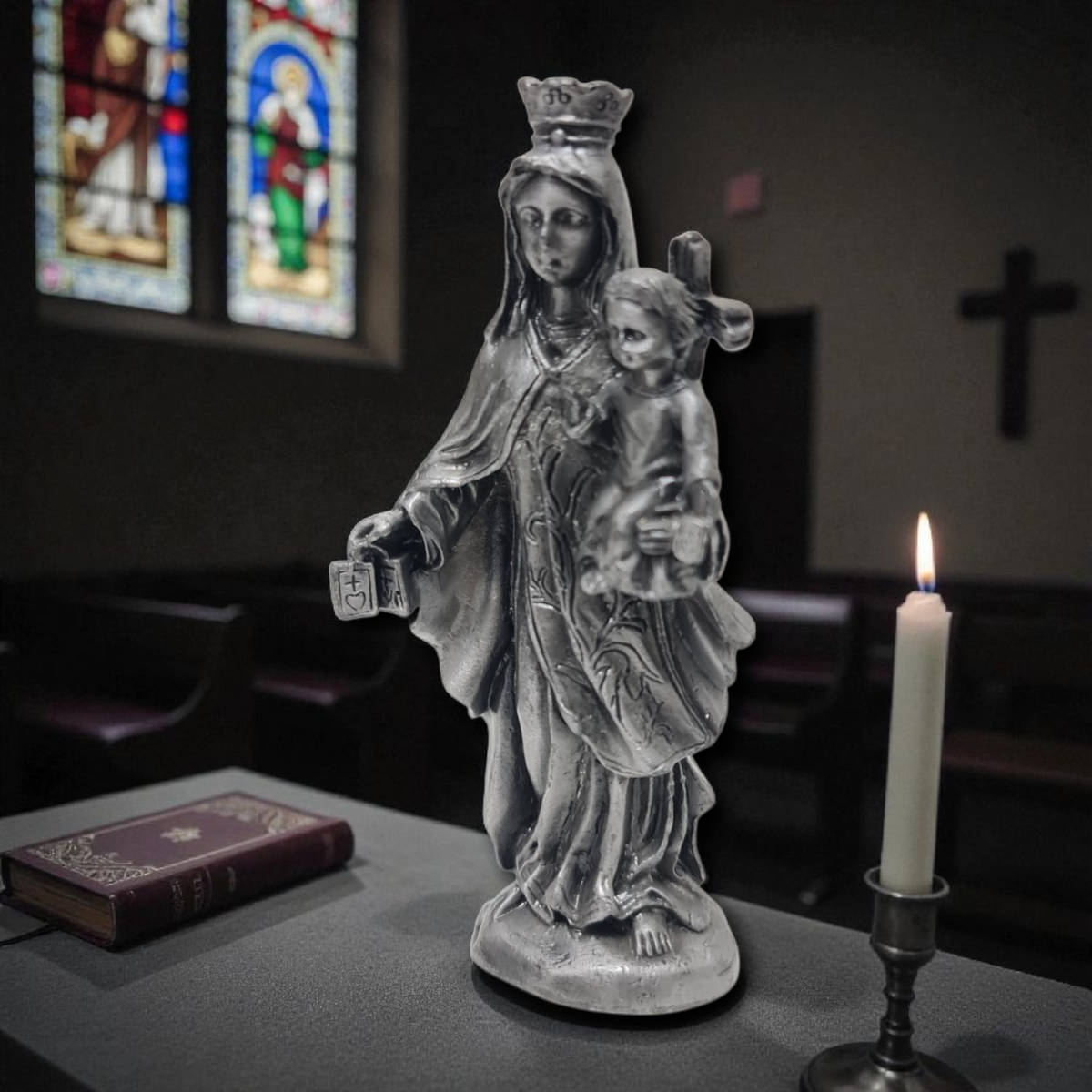 Virgen del Carmen metal . Santos y vírgenes católicos, productos religiosos