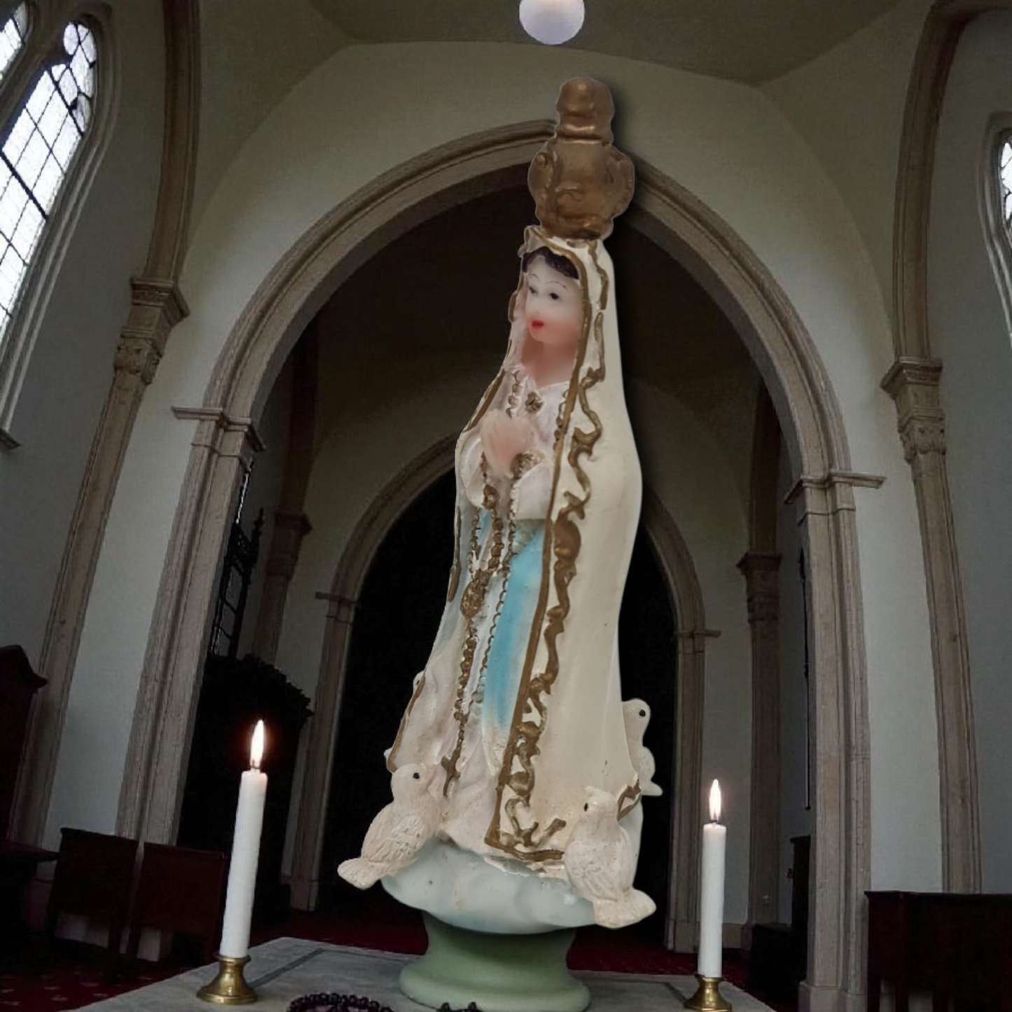 Virgen de Fatima 8cm , virgenes y santos catolicos