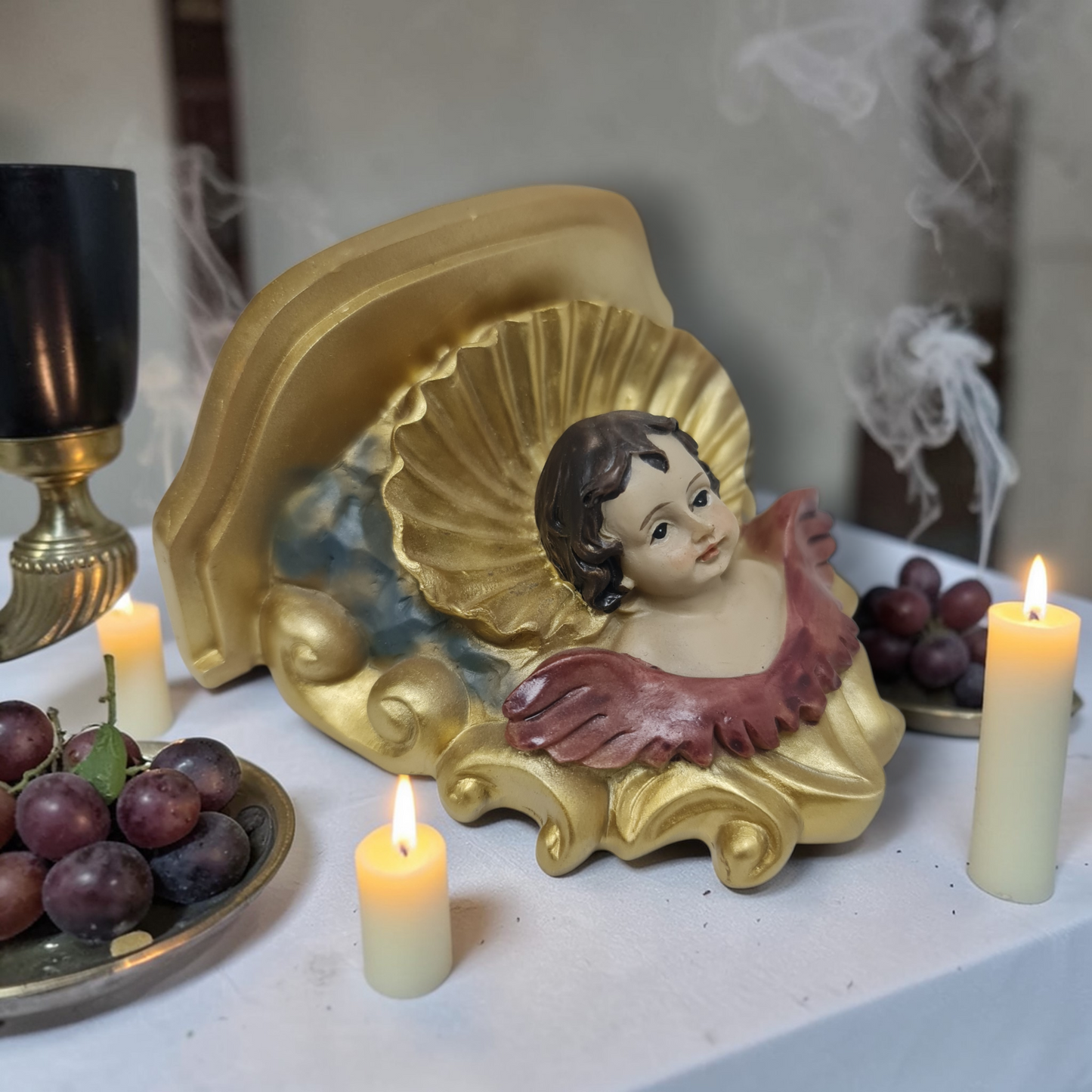 Mensula dorada con angel , Santos y Vírgenes católicos , productos Religiosos