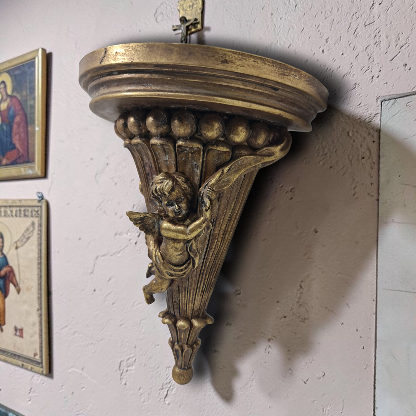 Mensula dorada para santo , Santos y Vírgenes católicos , productos Religiosos