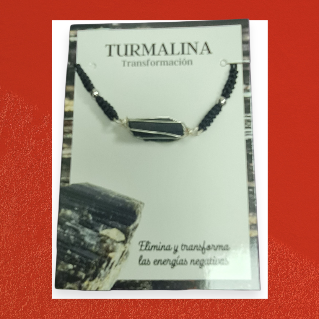 Pulsera con turmalina en bruto