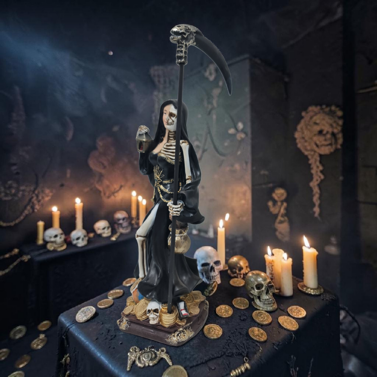 Santa Muerte Statue 15cm, Heiligster Tod, Gottheiten, Mythologie