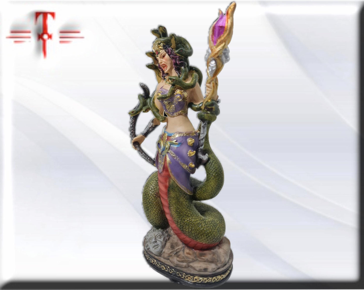 Medusa-Statue, mythologische Götter, esoterische und religiöse Gegenstände, handbemalt