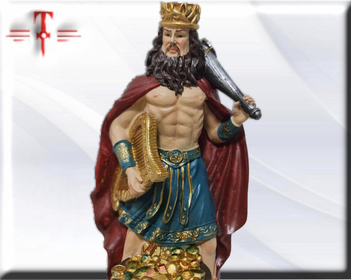 Statue des Gottes Dagda, mythologische Götter, esoterische und religiöse Gegenstände, handbemalt