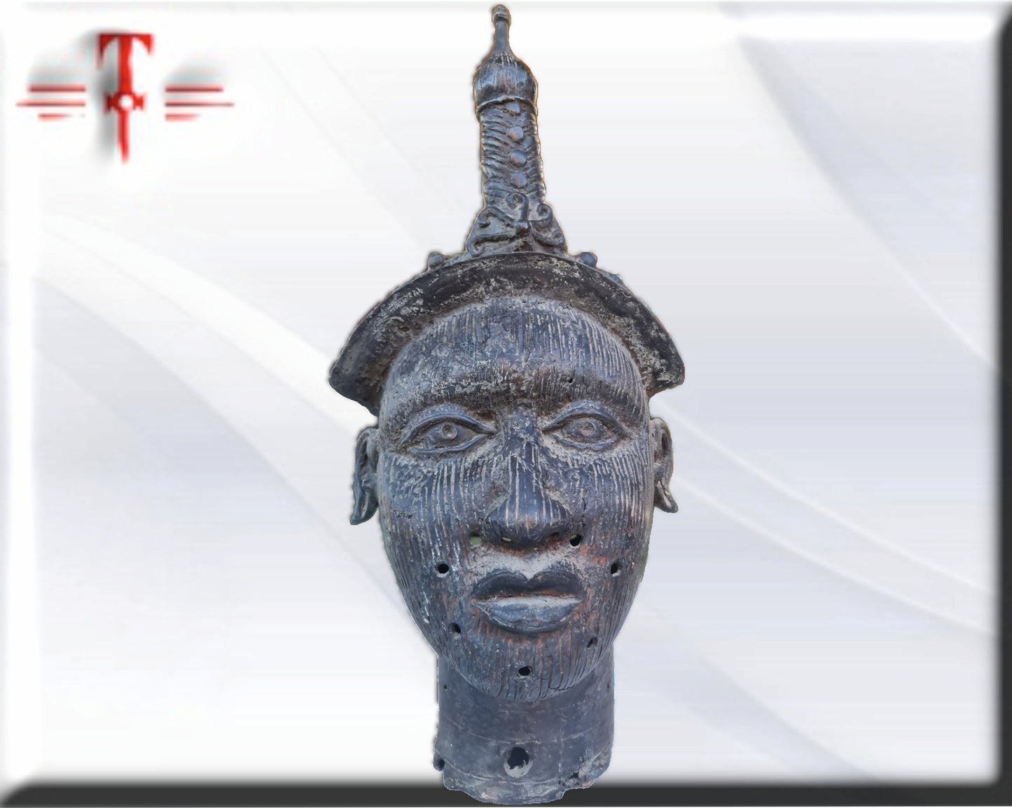 Ifá-Büste, Afrikanische Kunst, Yoruba, Bronzeskulptur 6 Kilogramm
