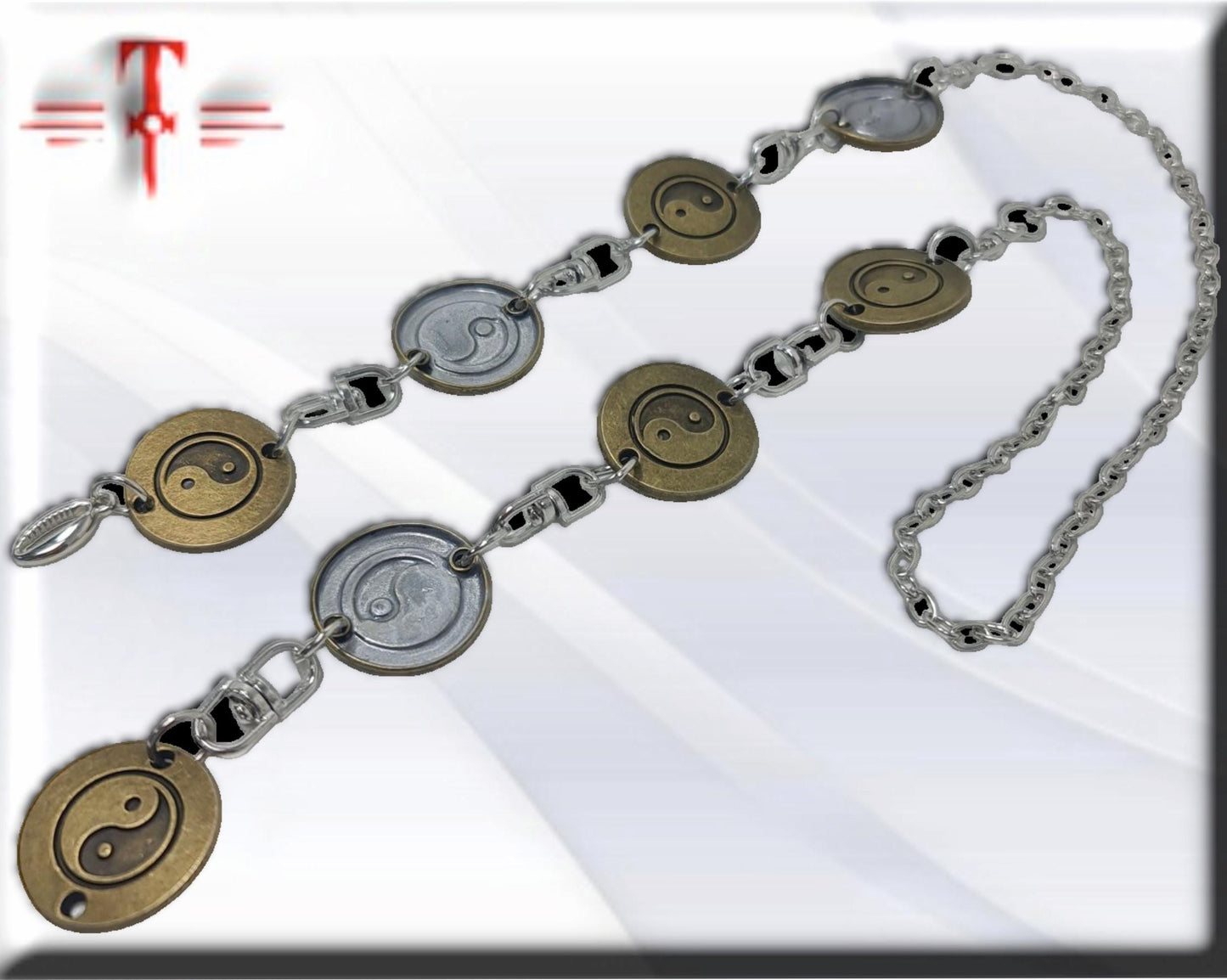 Ekuele metal Yin Yang ekwele opele de Orula Orunmila Ifá Santería adivinación oráculo Ifá