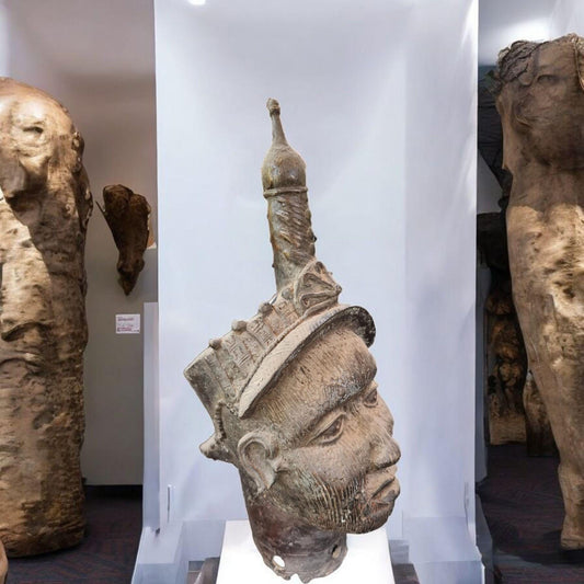 Ifá-Büste, Afrikanische Kunst, Yoruba, Bronzeskulptur 6 Kilogramm