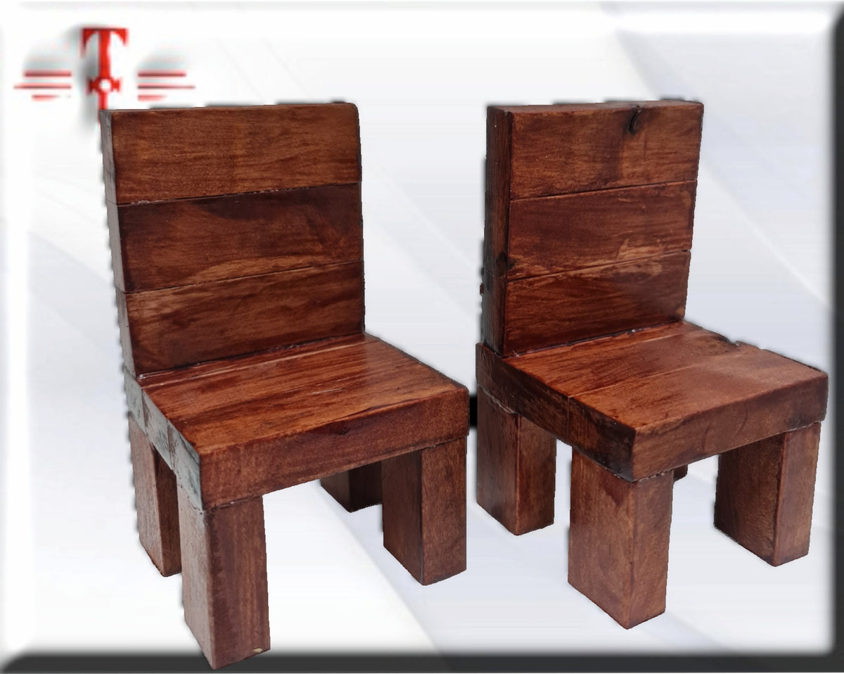 Pareja de sillas de madera para los jimaguas , santería , palo Mayombe