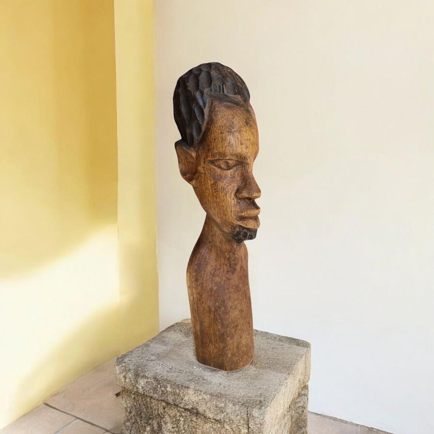 Busto hombre Africano  Mali , artesanía africana , Arte africano , Galería de arte , antigüedad