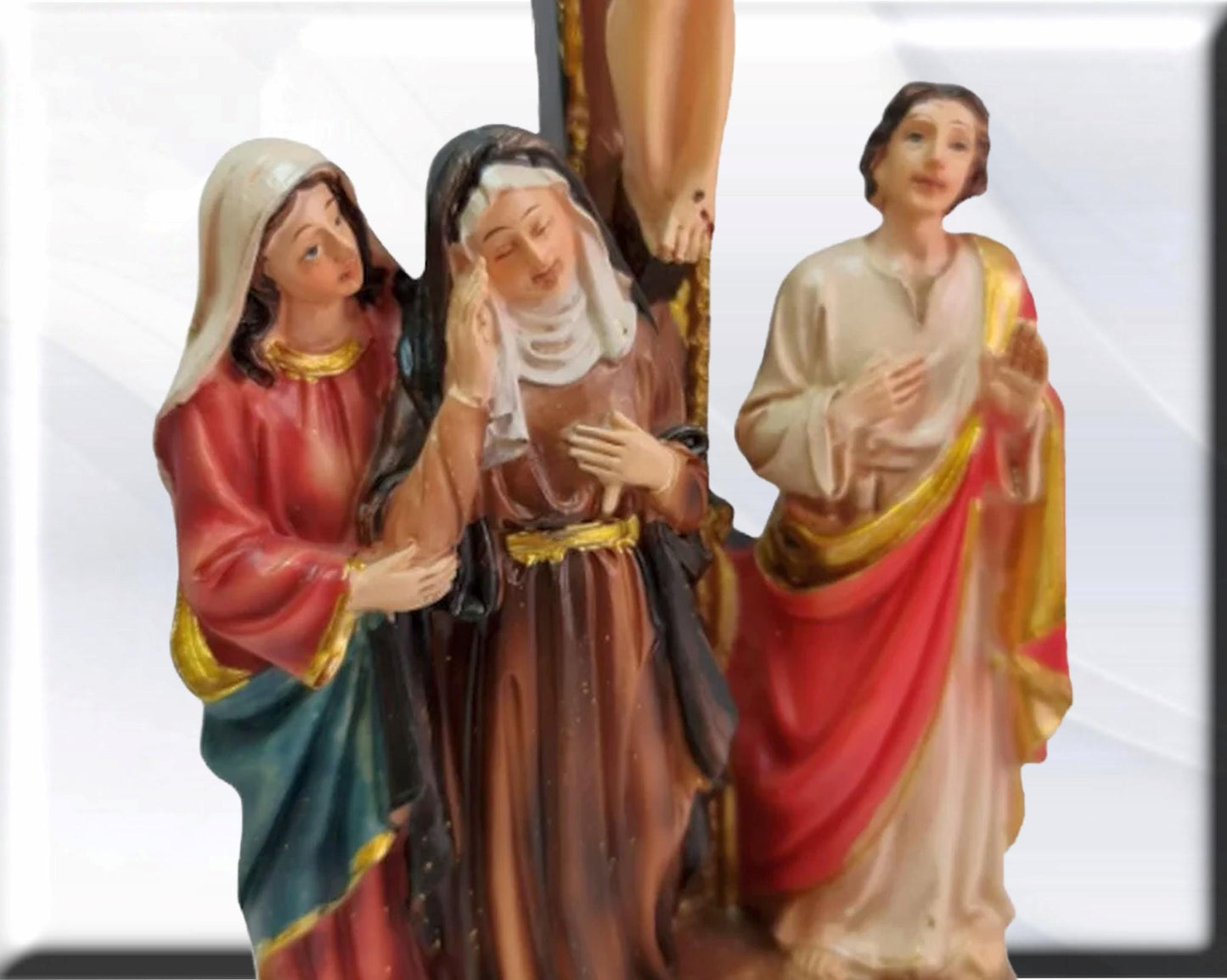 Cruz de Jesus con las 3 Marias  . Catholic Saints and Virgins, Religious products,
