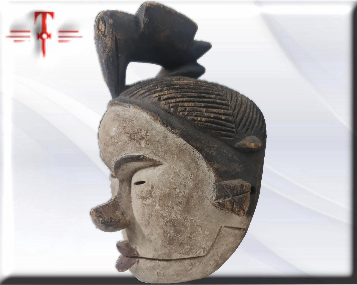 Antike afrikanische Punu-Maske, afrikanische Kunst