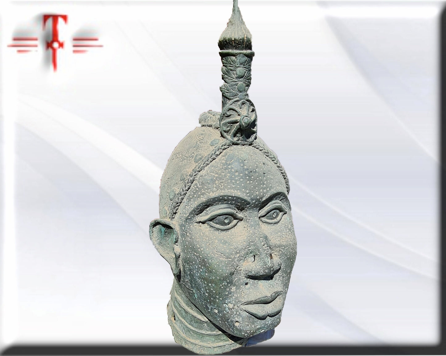 Büste von Oni (König von Ifá) Afrikanische Kunst, Yoruba, Bronzeskulptur 6 Kilogramm