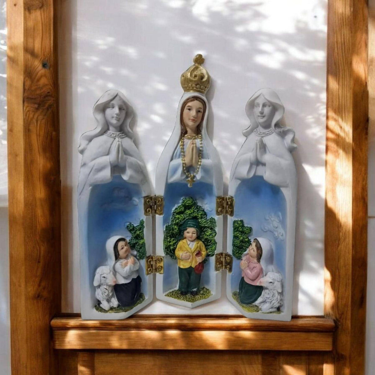 Fatima-Triptychon mit Hirten, Heiligen und katholischen Jungfrauen, Religiöse Produkte
