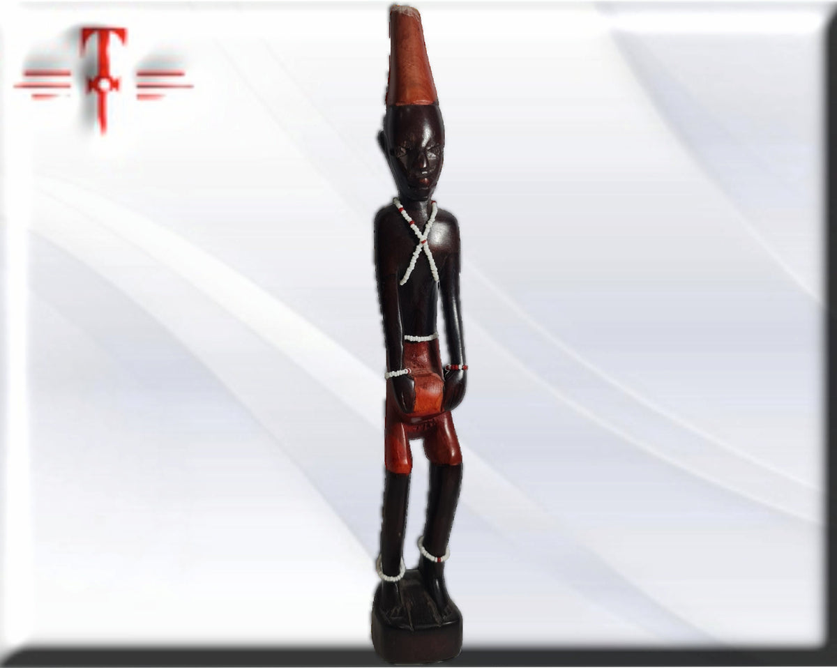 Africano con tambor arte tribal africano hecho a mano
