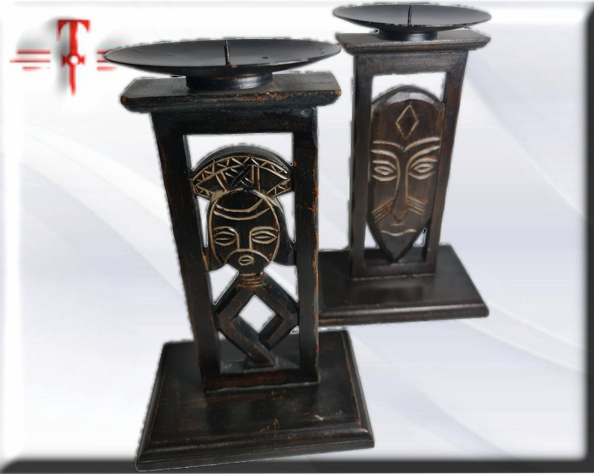 Afrikanische Kerzenhalter, afrikanische Kunst, Kunstgalerie, handgefertigt
