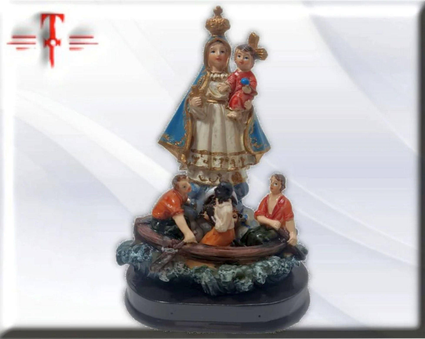 Unsere Liebe Frau der Barmherzigkeit aus blauem Kupfer, katholische Heilige und Jungfrauen, religiöse Produkte