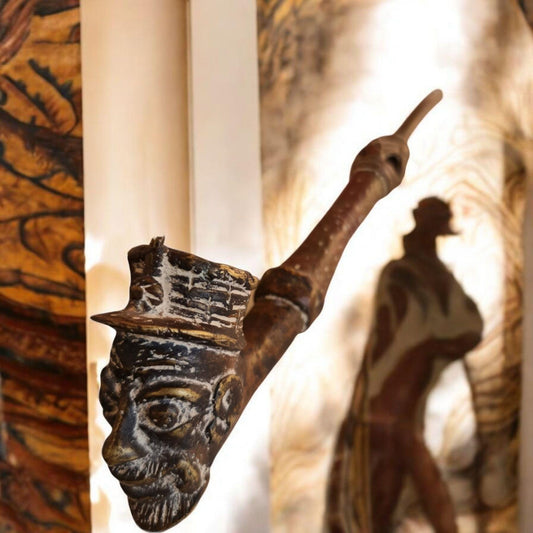 Antigua Pipa bronce  Arte africano , galería de arte