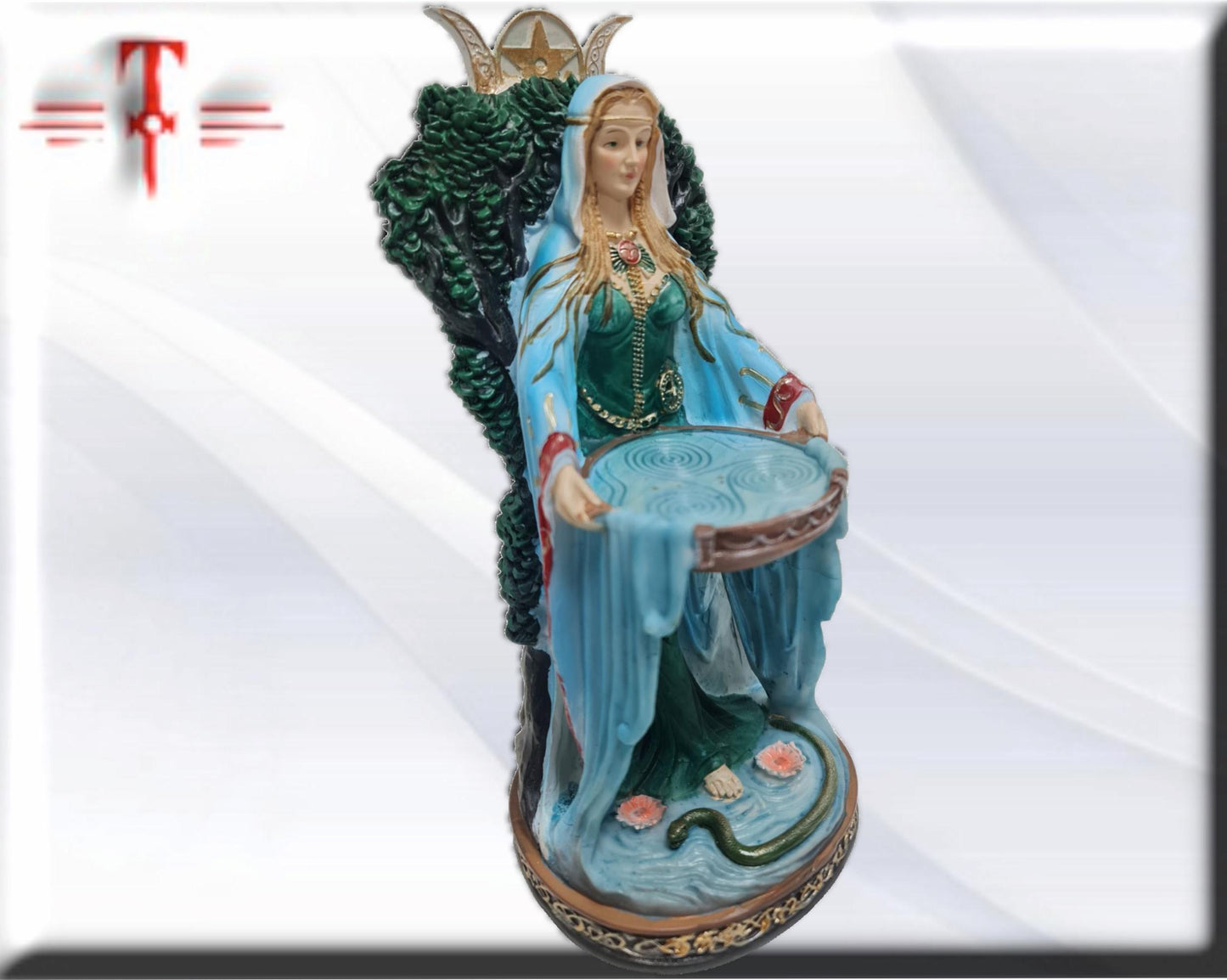 Statue der Göttin Danu, mythologische Götter, esoterische und religiöse Gegenstände, handbemalt