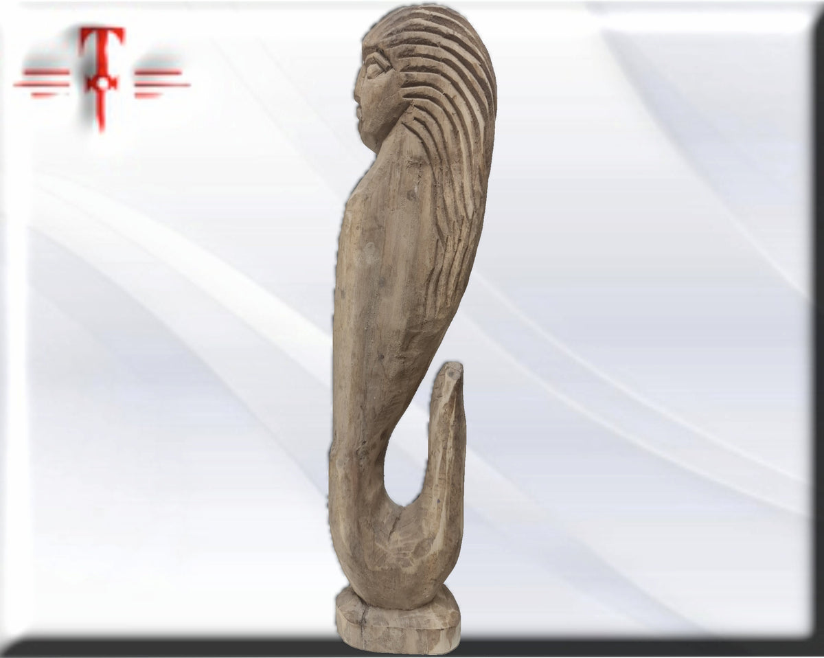 Escultura madera Mami Wata   , original de Africa ( Benín ) Yemaya