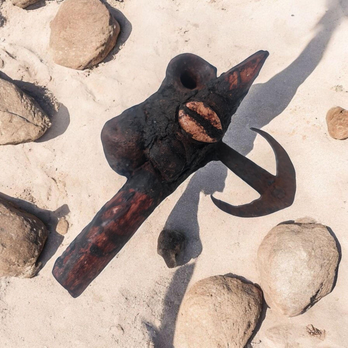 Heviesso Power Axe Fetisch, Shango, Schutz, Evolution, Spiritualität, Originalprodukt aus Benin