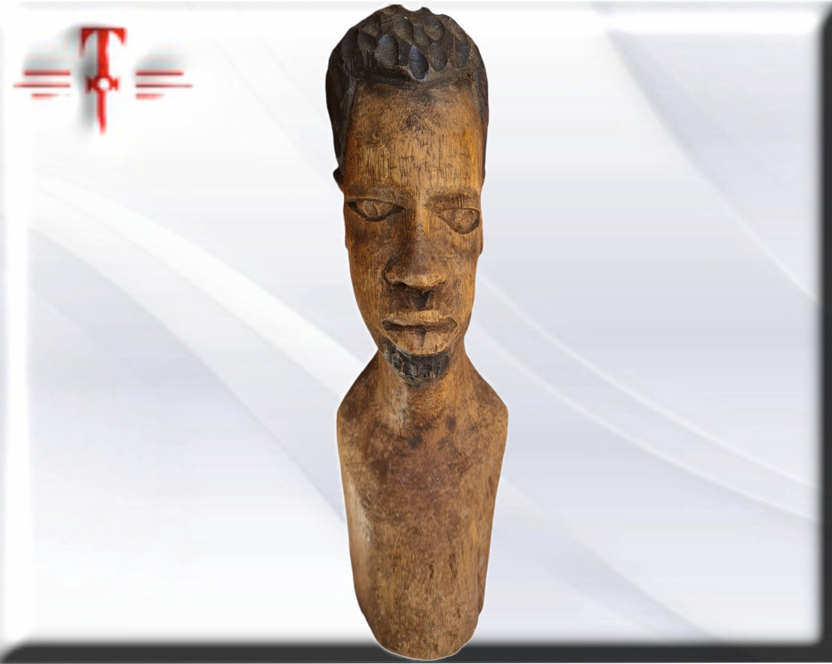 Busto hombre Africano  Mali , artesanía africana , Arte africano , Galería de arte , antigüedad