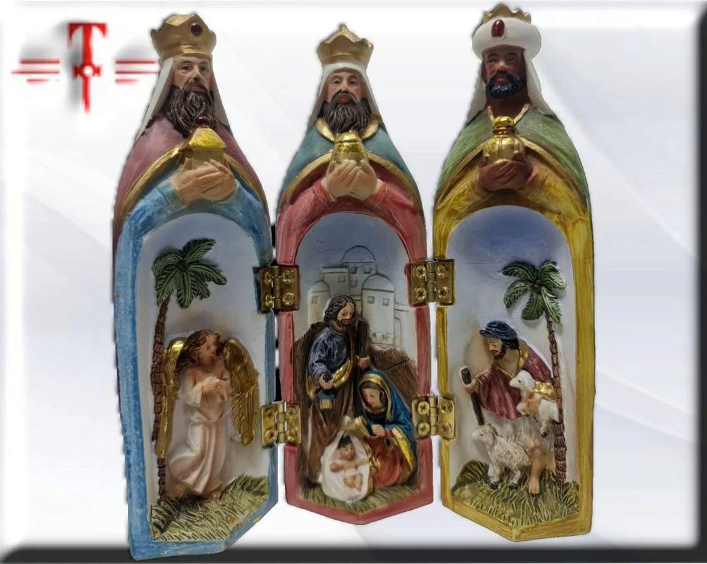 Tríptico Reyes Magos  , Santos y Vírgenes católicos , productos Religiosos , Hecho en Portugal