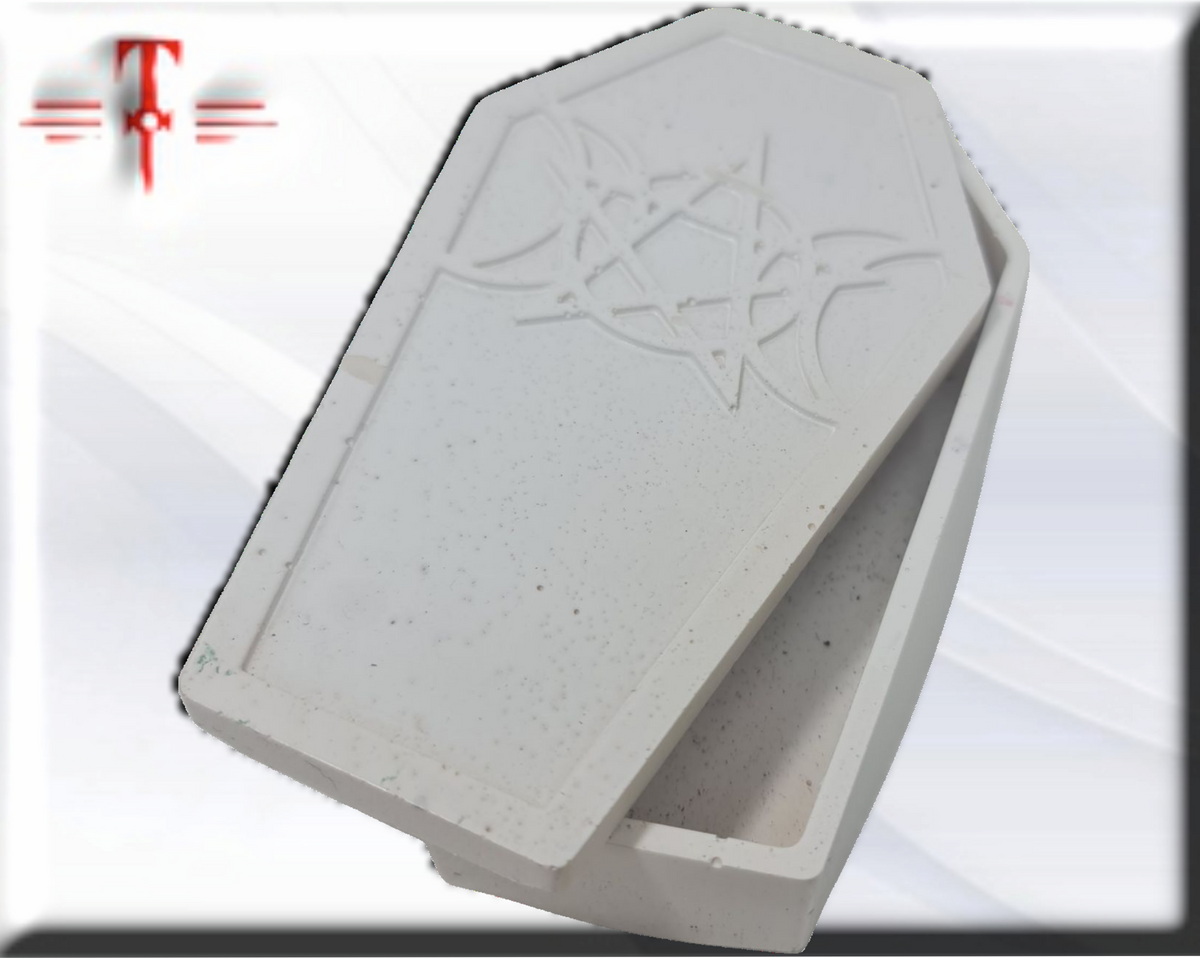 Ataud Blanco de resina , articulos esotéricos de calidad