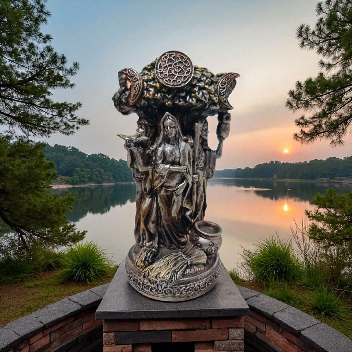 Statue des Gottes Dagda, mythologische Götter, esoterische und religiöse Gegenstände, handbemalt