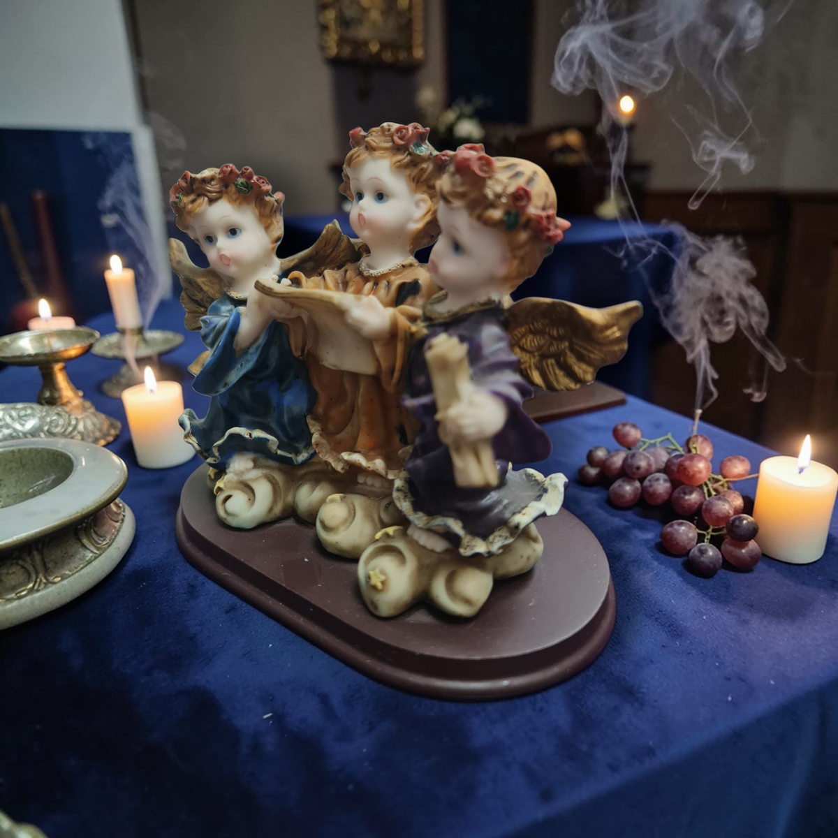 Trio de Angeles cantores , Santos y Vírgenes católicos , productos Religiosos