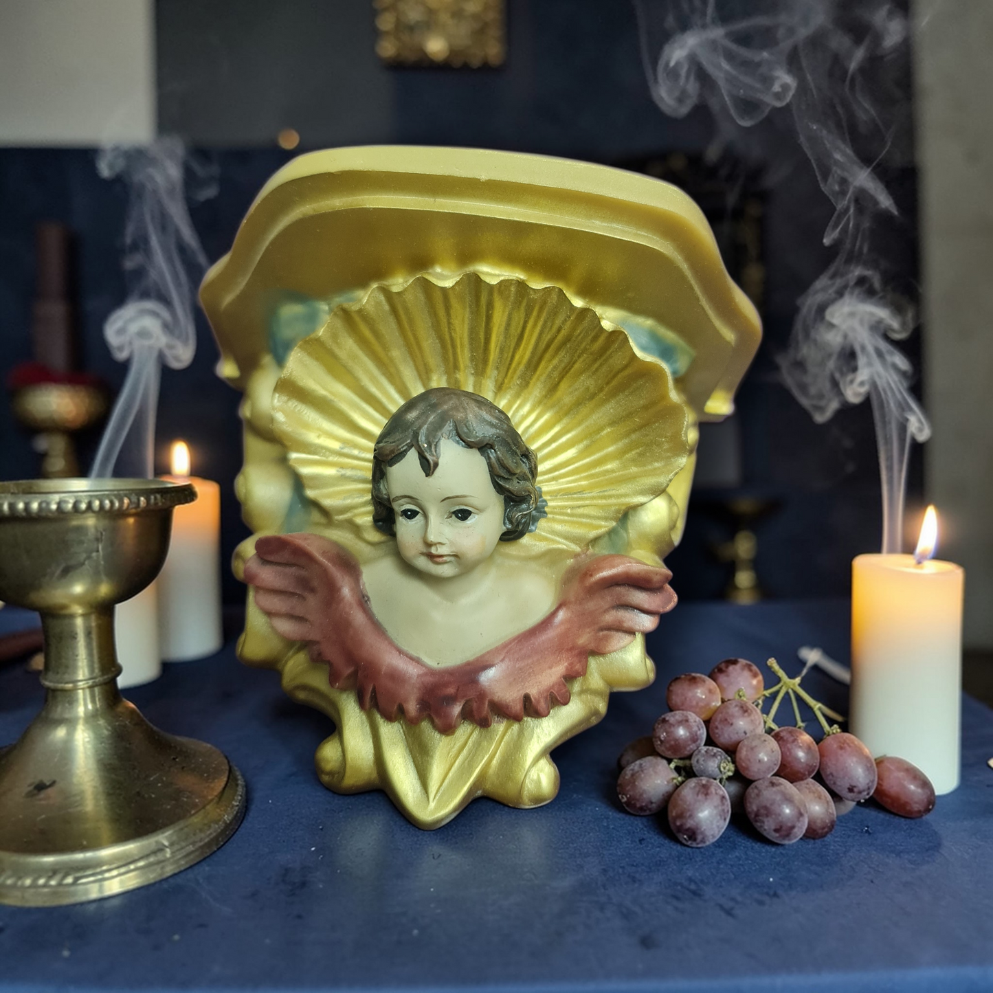 Mensula dorada con angel , Santos y Vírgenes católicos , productos Religiosos