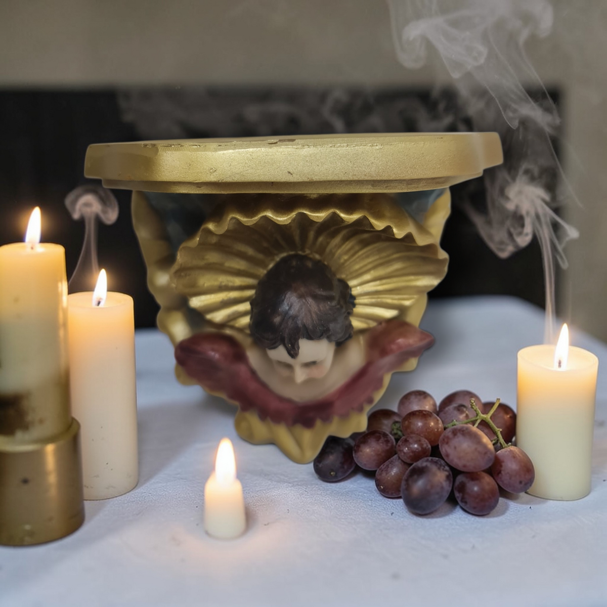 Mensula dorada con angel , Santos y Vírgenes católicos , productos Religiosos