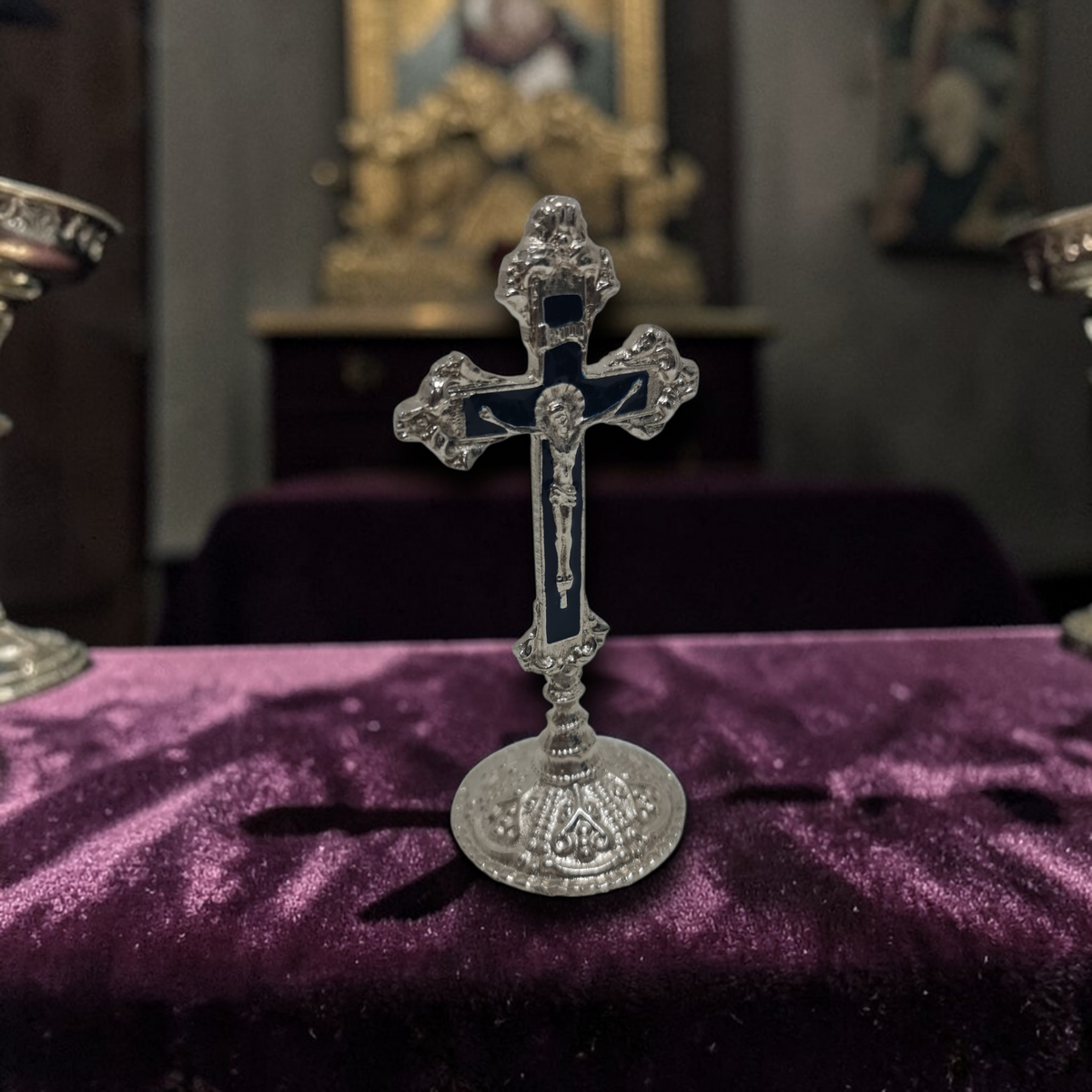 Cruz de Altar Decorativa de Metal