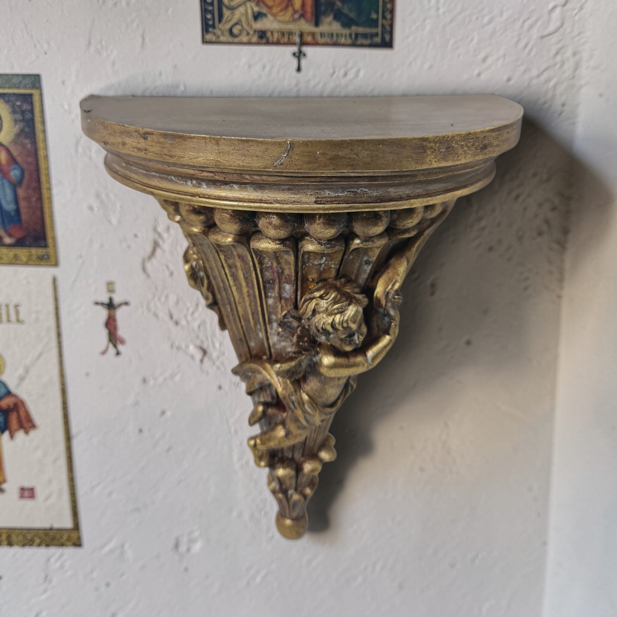 Mensula dorada para santo , Santos y Vírgenes católicos , productos Religiosos
