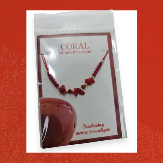 Pulsera con coral rojo