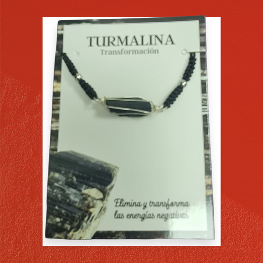 Pulsera con turmalina en bruto