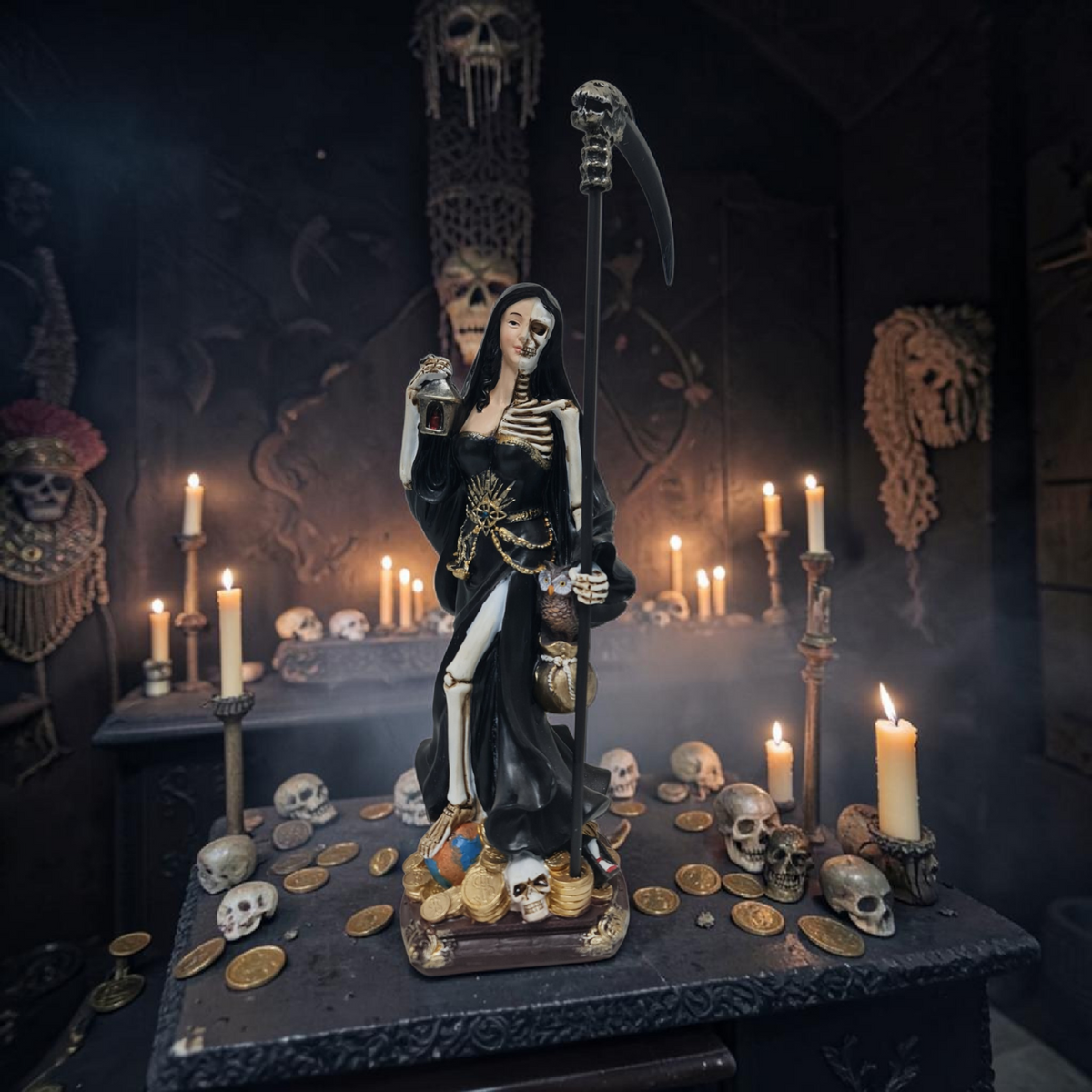 Santa Muerte Statue 15cm, Heiligster Tod, Gottheiten, Mythologie