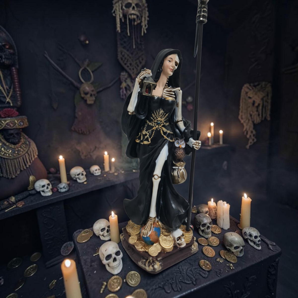Santa Muerte Statue 15cm, Heiligster Tod, Gottheiten, Mythologie