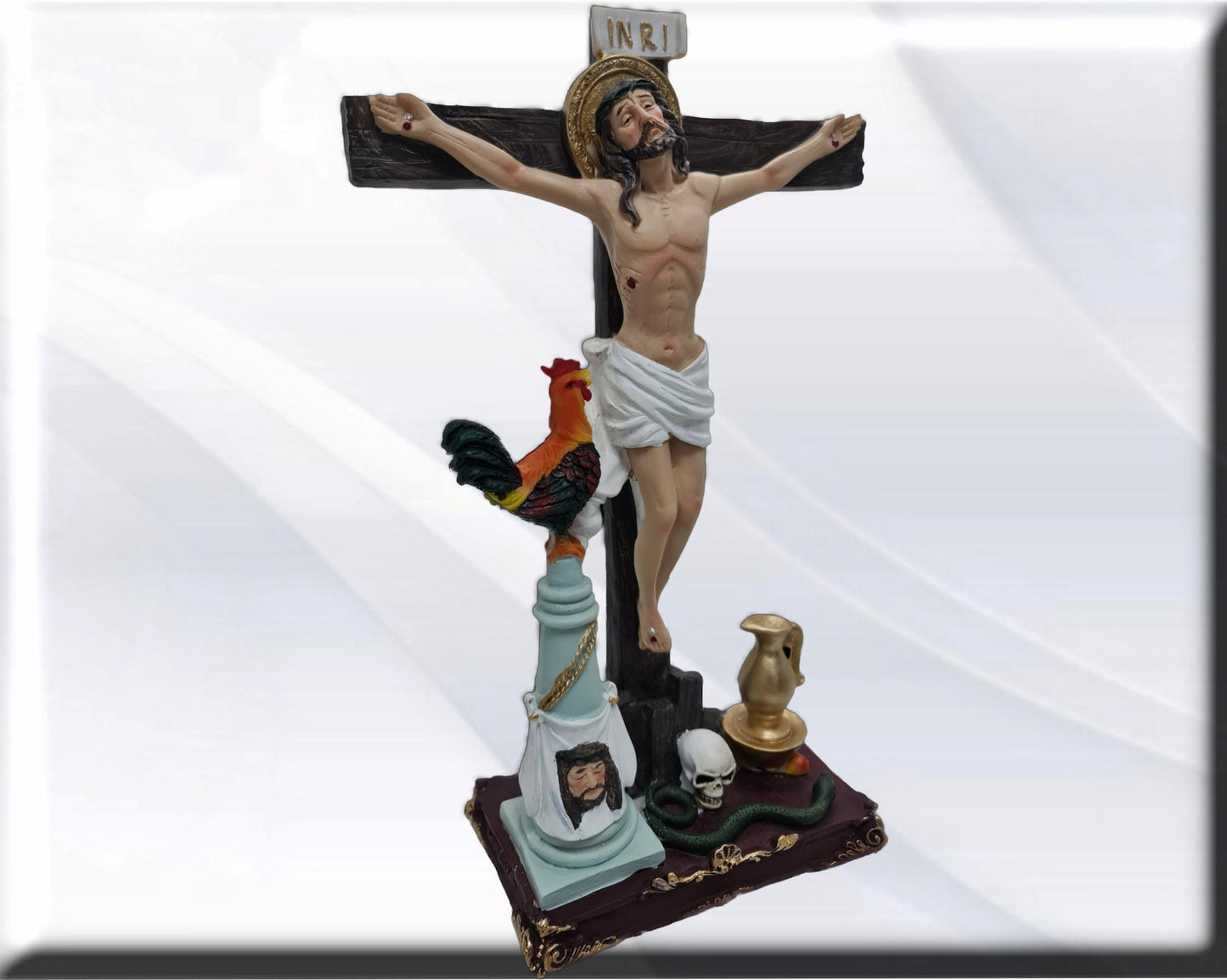 Statuenfigur von Christus, dem gerechten Richter. Katholische Heilige und Jungfrauen, Religiöse Produkte,