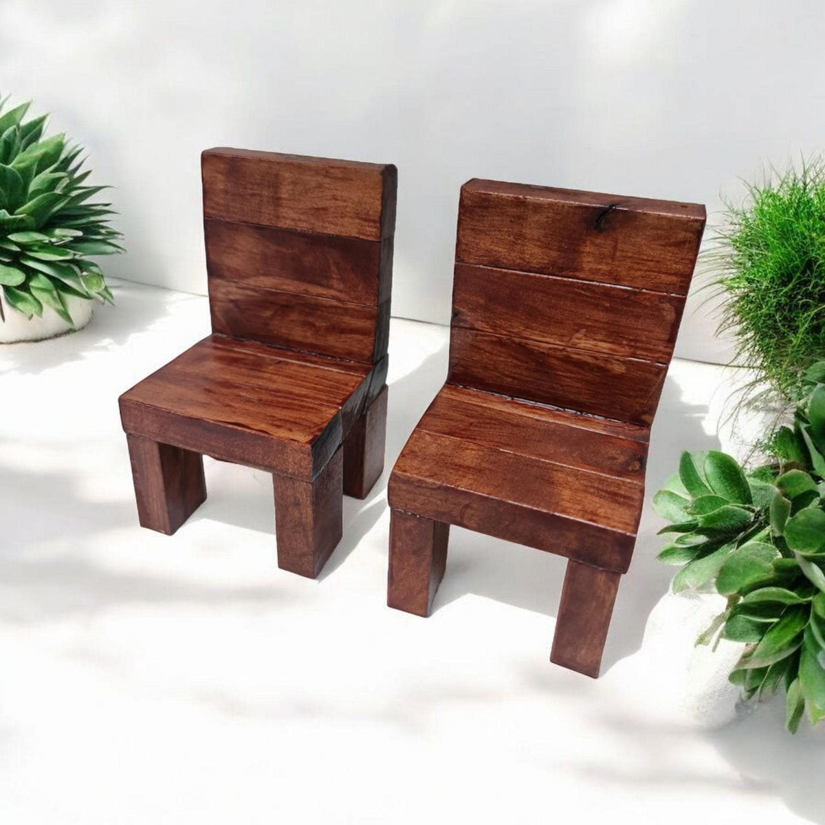Pareja de sillas de madera para los jimaguas , santería , palo Mayombe