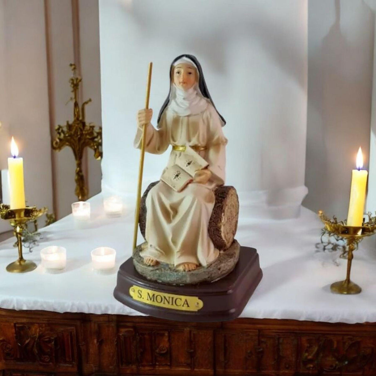 Santa Monica. Katholische Jungfrauen und Heilige, religiöse Produkte
