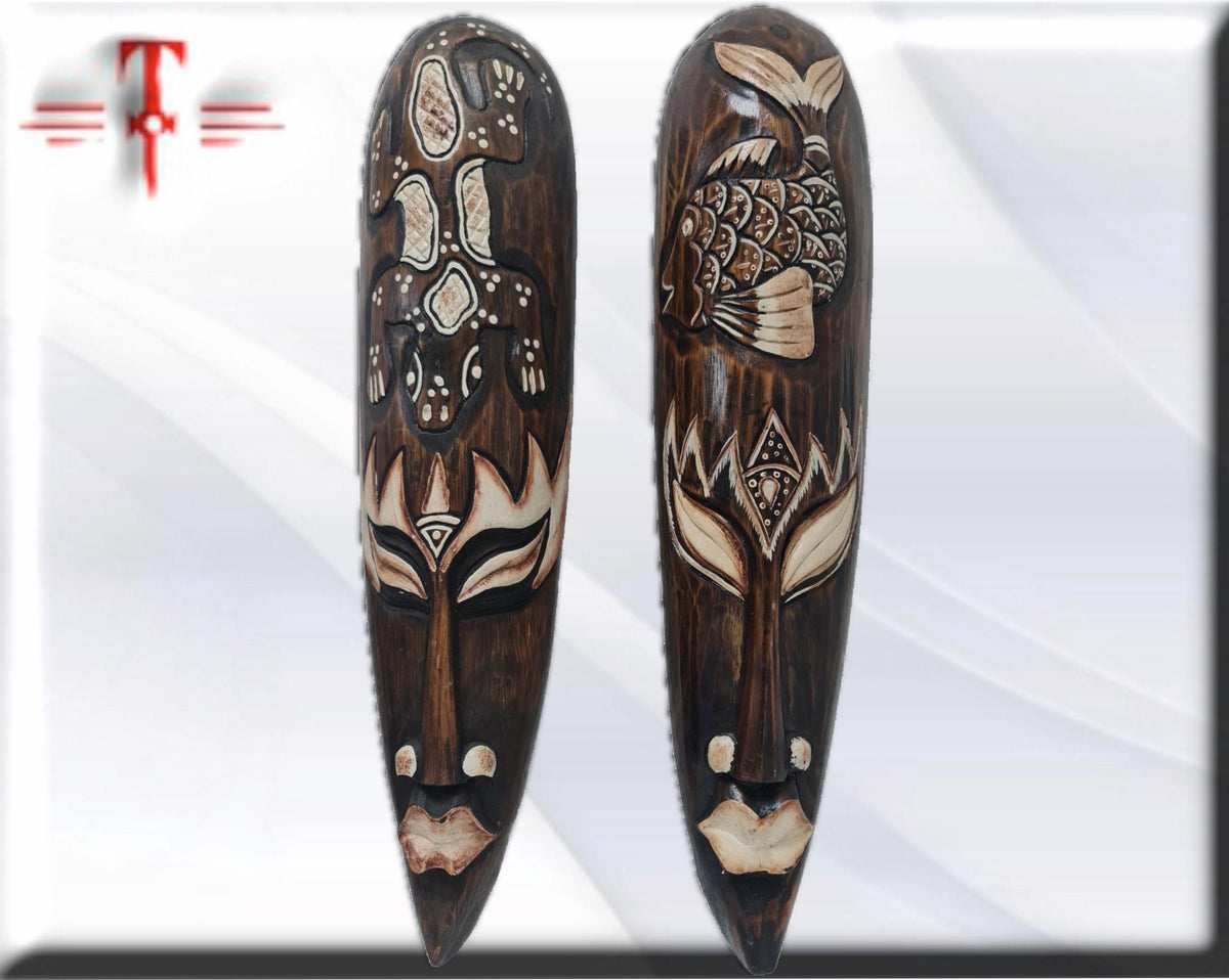 Pareja de mascaras , Indonesia ,  hecho a mano