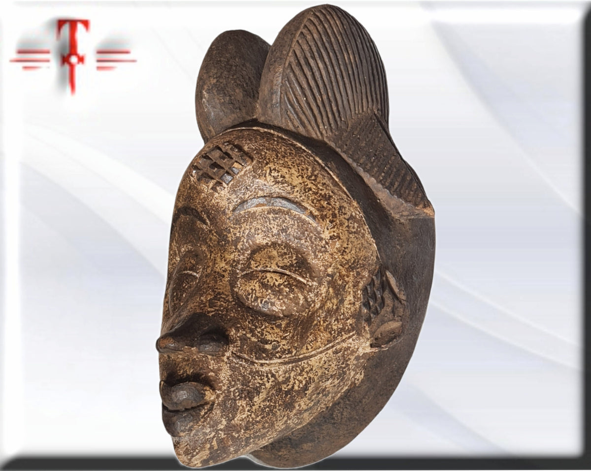 Antigua mascara etnia Punu (Gabon arte africano) , Ancient Punu ethnic mask (Gabon African art)