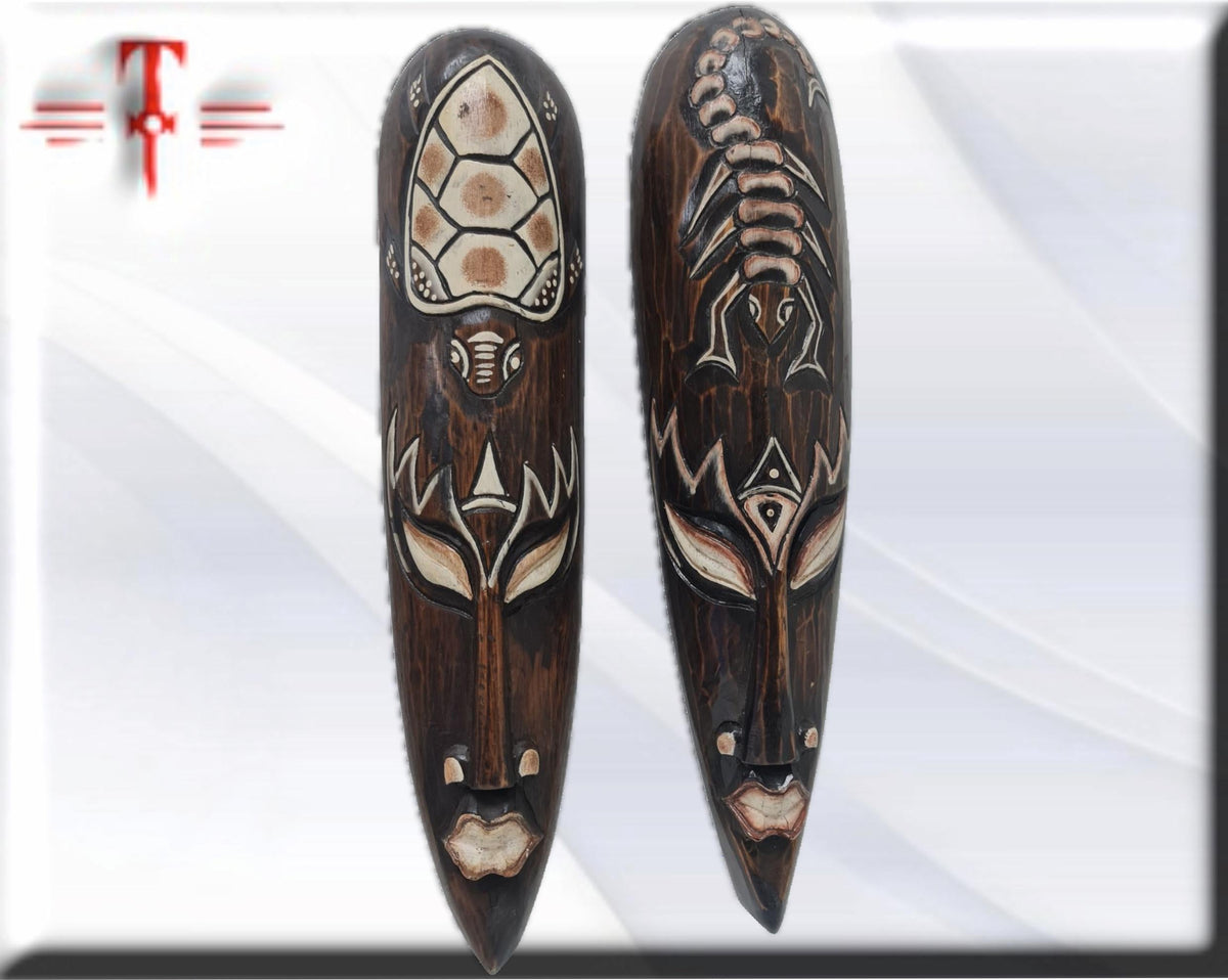 Pareja de mascaras , Indonesia ,  hecho a mano
