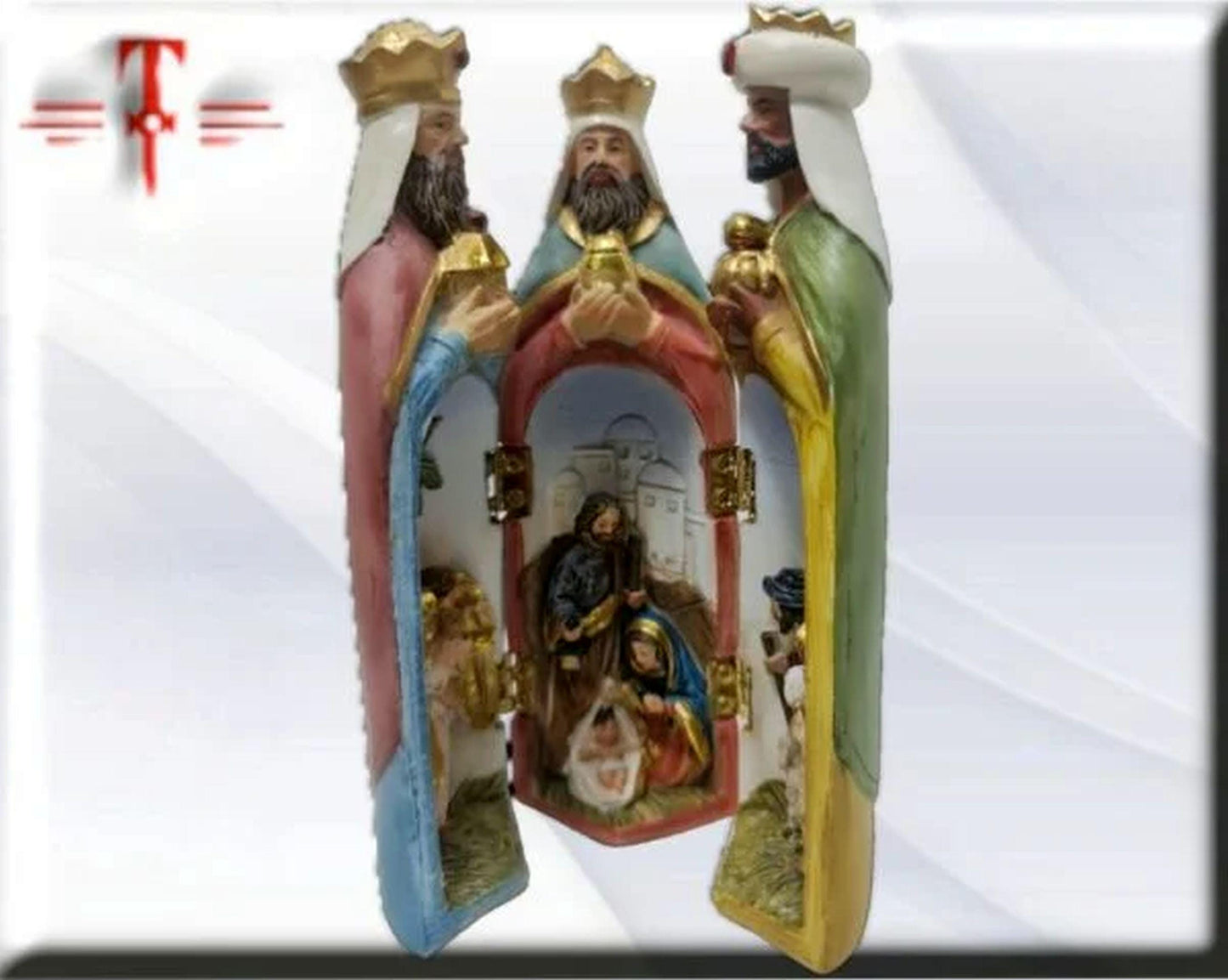 Tríptico Reyes Magos  , Santos y Vírgenes católicos , productos Religiosos , Hecho en Portugal