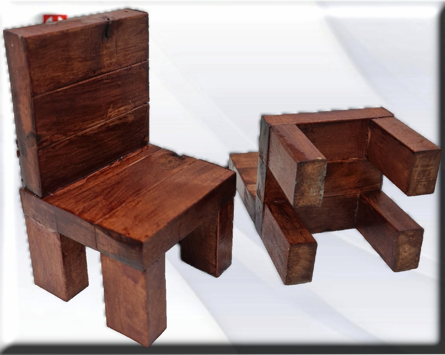 Pareja de sillas de madera para los jimaguas , santería , palo Mayombe