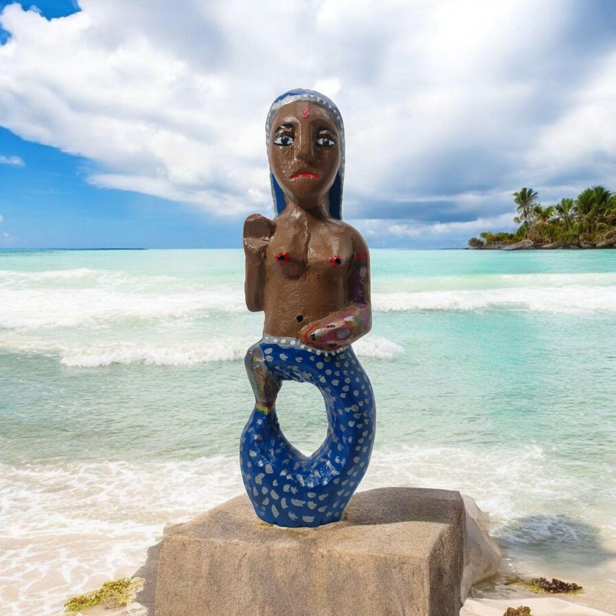 Mami Wata Holzskulptur, ursprünglich aus Afrika (Benin) Yemaya