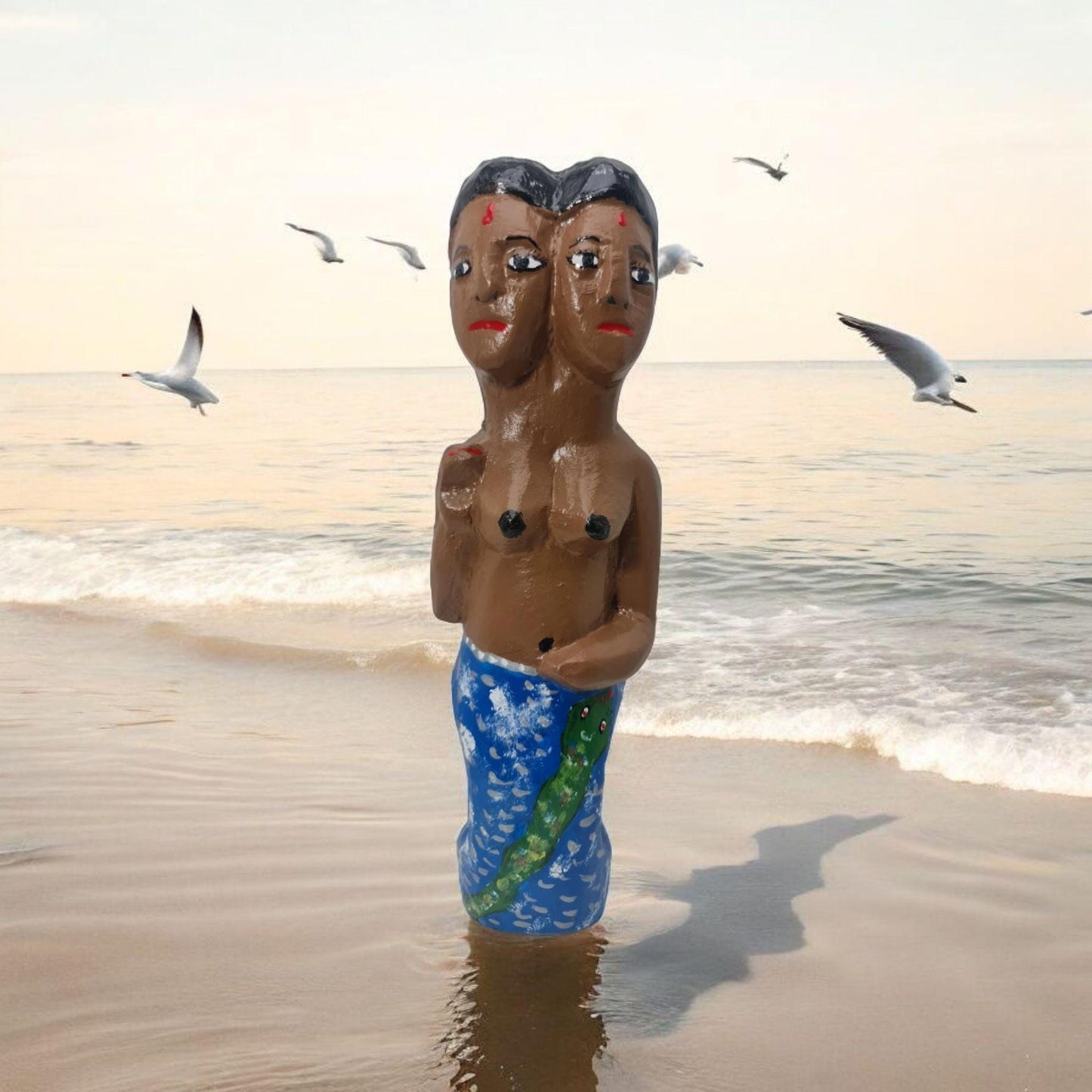 Mami Wata Holzskulptur, ursprünglich aus Afrika (Benin) Yemaya