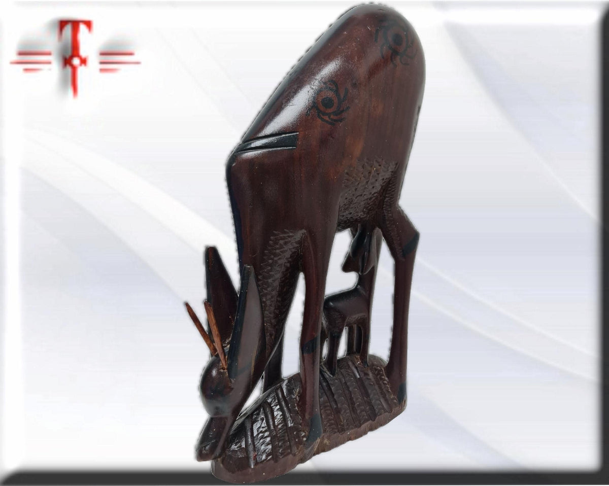 Estatua Familia Animales ciervos , Arte Africano  , Galería de arte , Antigüedad , artesanía africana