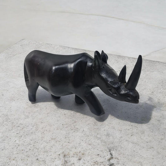 Rinoceronte madera , animal decoracion del hogar - producto artesanal